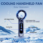 Portable Handheld Ice Cooling Turbo Fan with LED Display