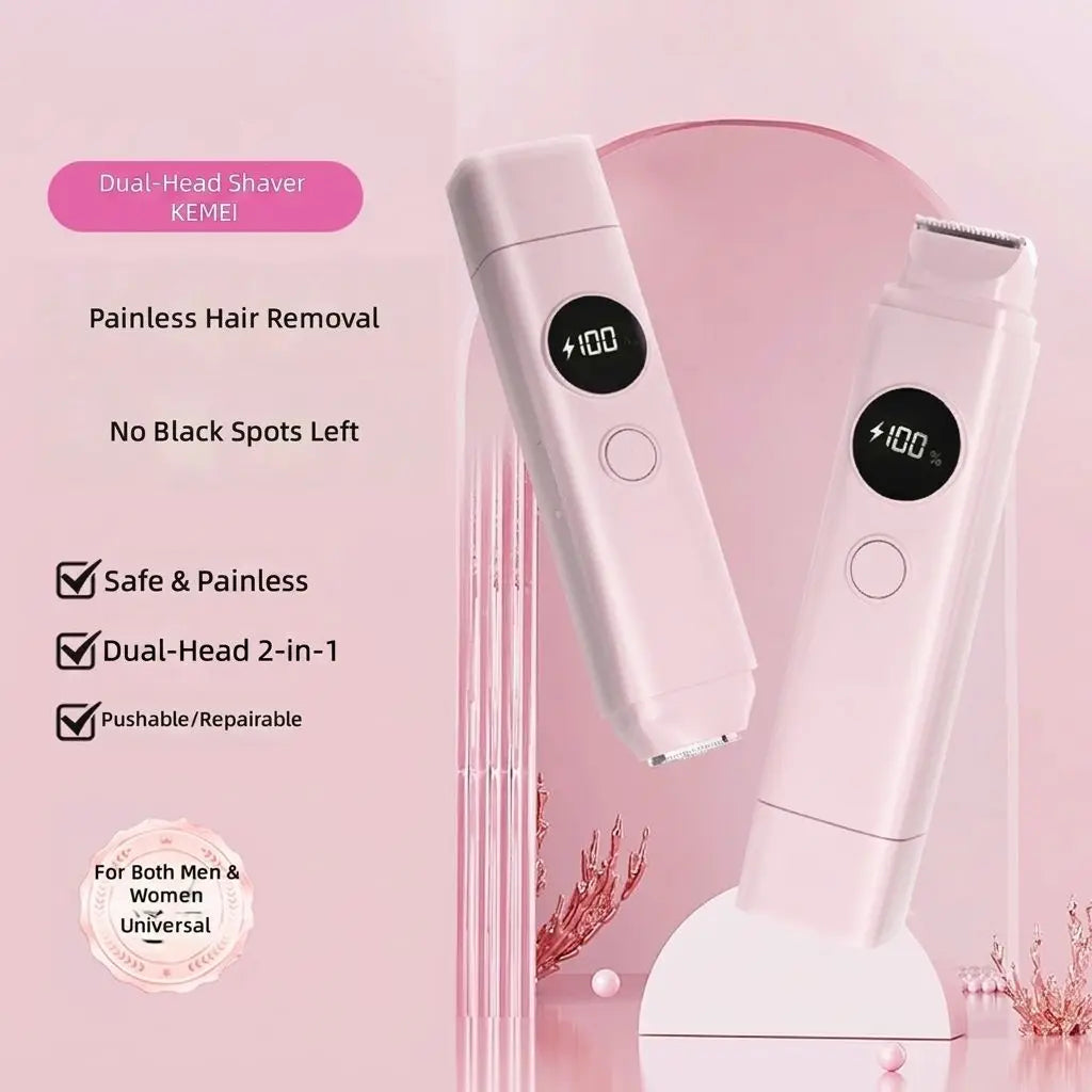 2-in-1 Painless Electric Shaver for Full Body Hair Removal - 3