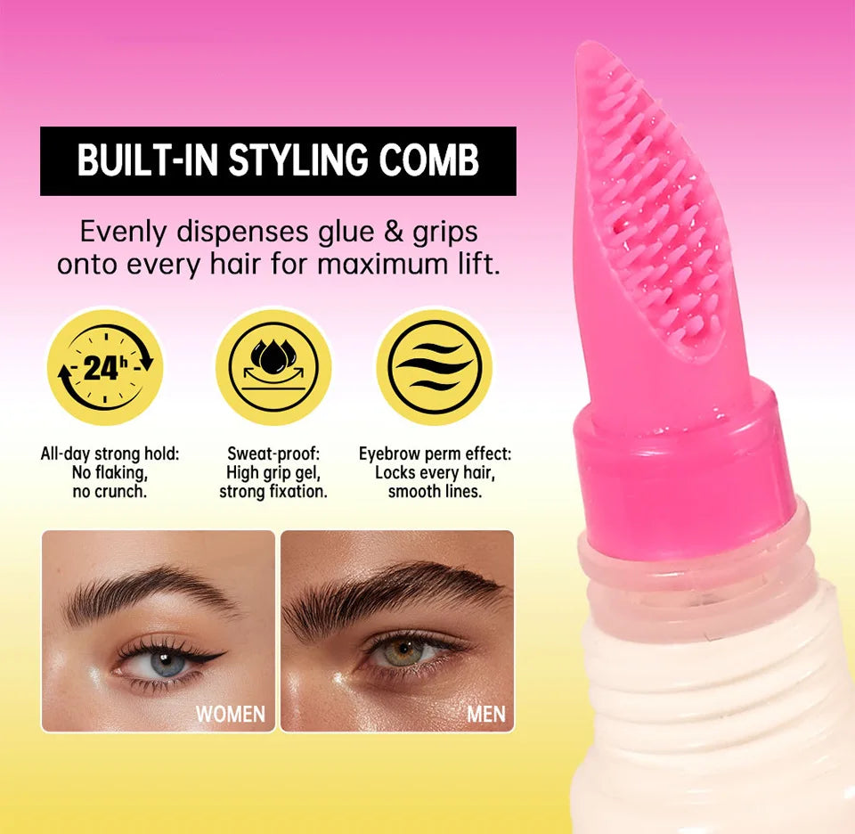 Long-Lasting Eyebrow Lamination Gel with Styling Comb - 9