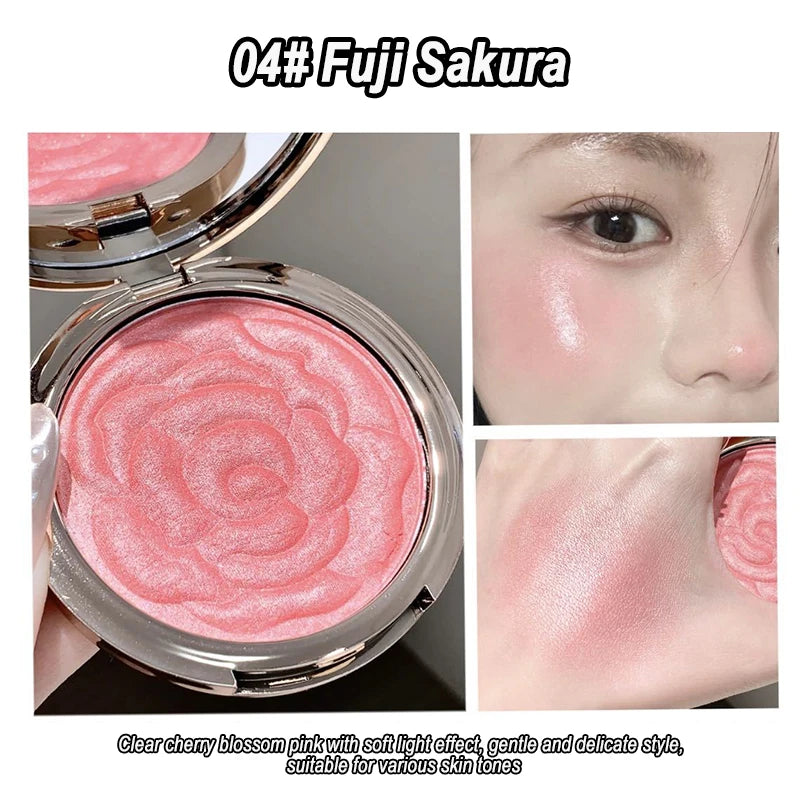Rose Embossed Shimmer Blush Powder