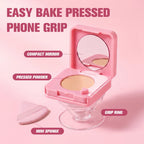 Oil-Control Pressed Powder Compact with Integrated Phone Grip