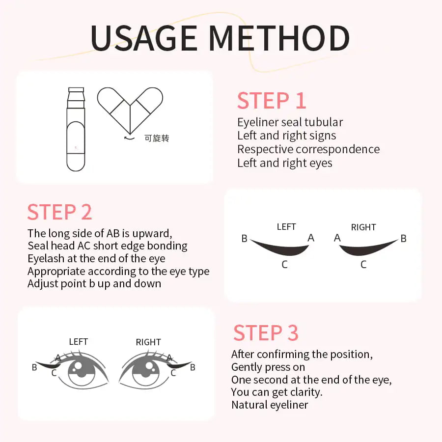 Dual-Head Waterproof Winged Eyeliner Stamp Pen