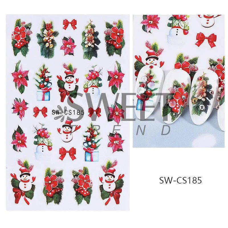 Festive Christmas Holiday Nail Art Decals - 55