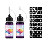 Waterproof Temporary Tattoo Ink Kit with Stencils