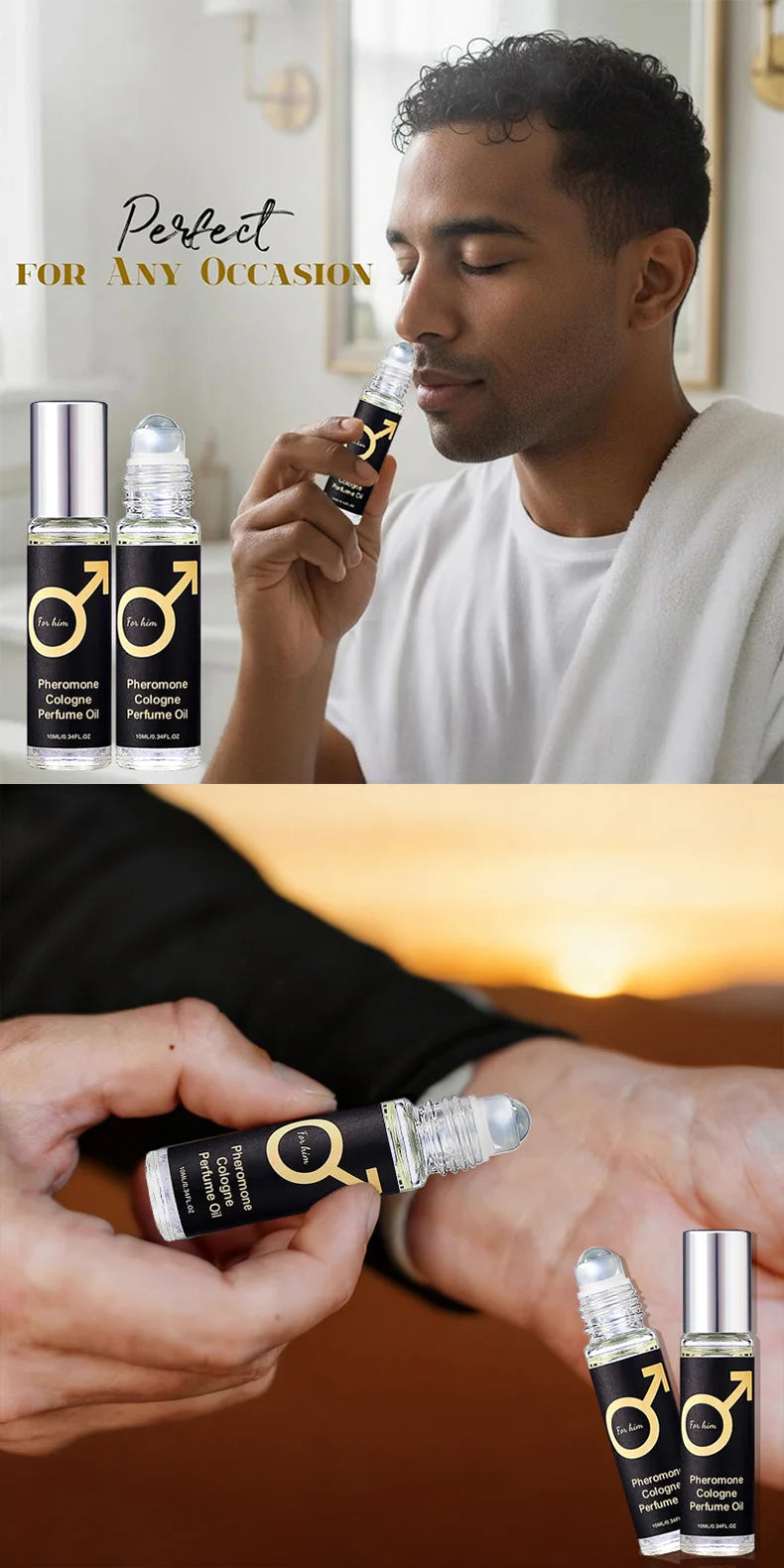 Long-Lasting Men's Pheromone Roll-On Cologne