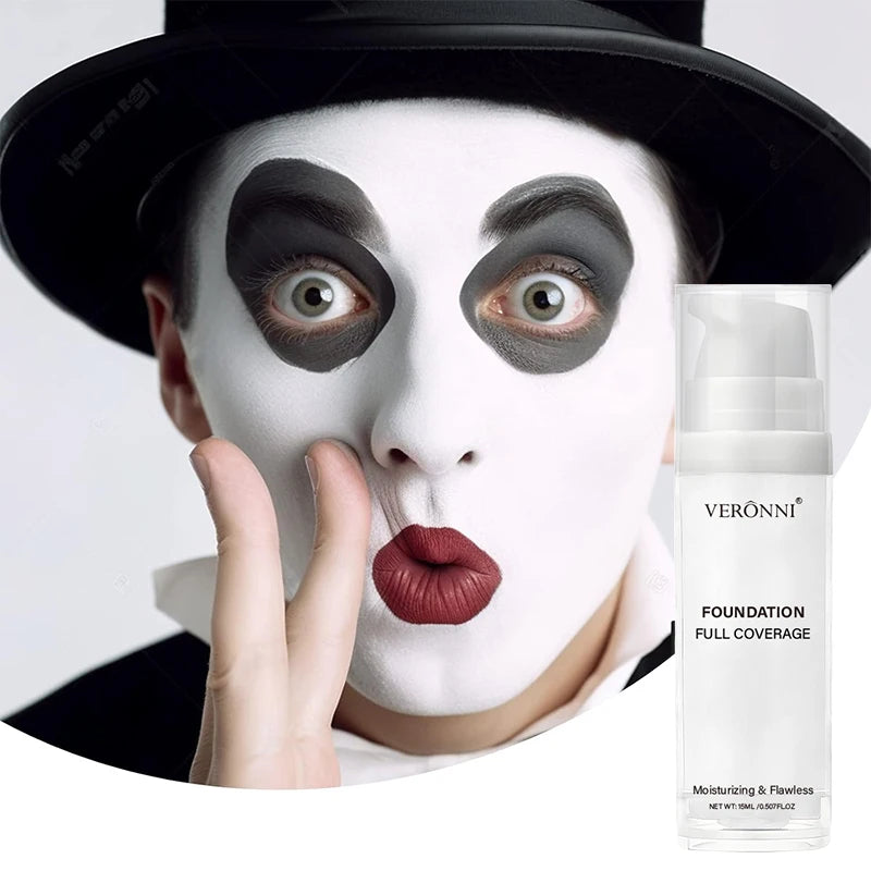 Pure White Liquid Foundation for Cosplay and Stage Makeup - 3