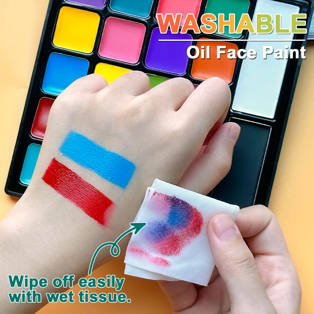 22-Color Professional Oil-Based Face and Body Painting Palette