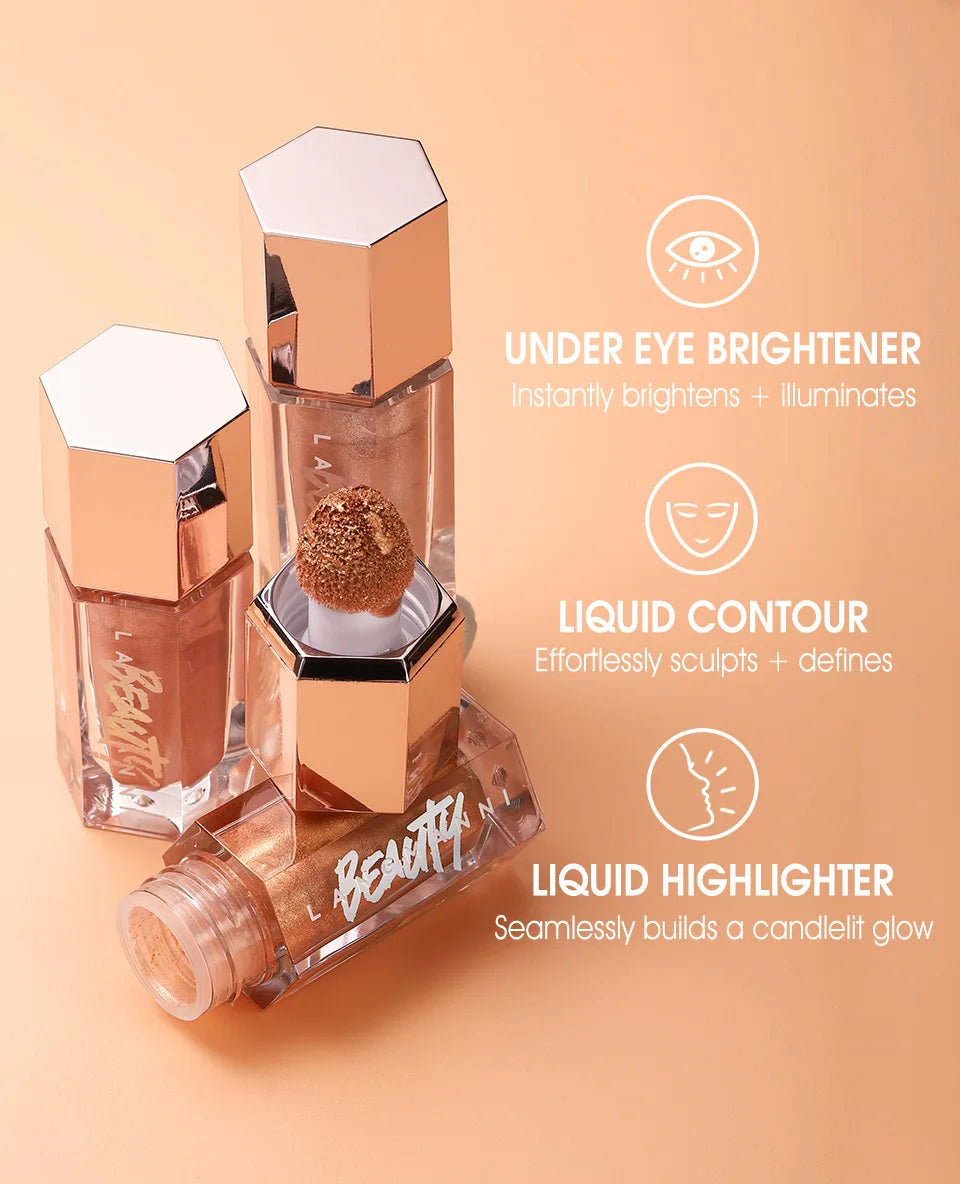 Liquid Glitter Highlighter for Radiant Face and Body Glow