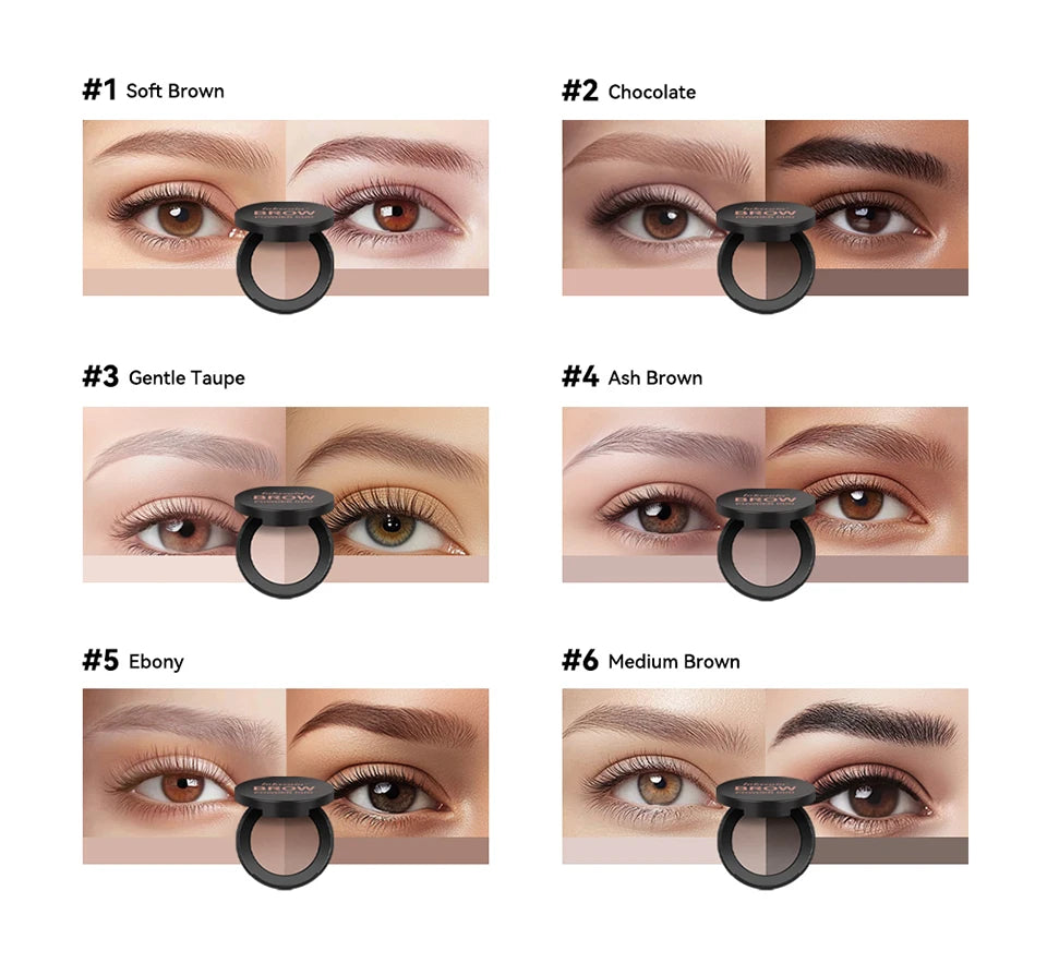 Dual-Tone Eyebrow Powder Palette with Brush - 10