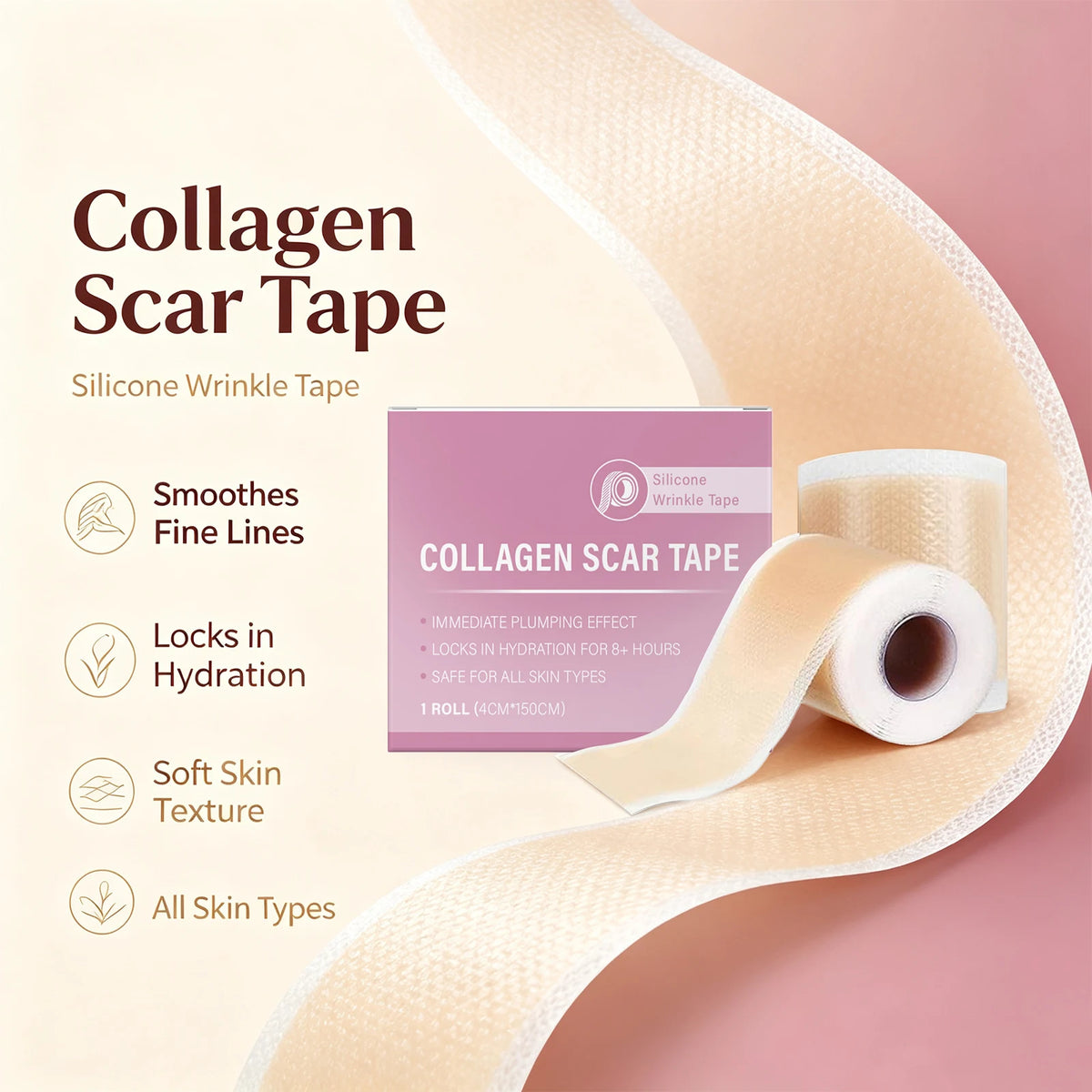 Silicone Collagen Scar and Wrinkle Smoothing Tape