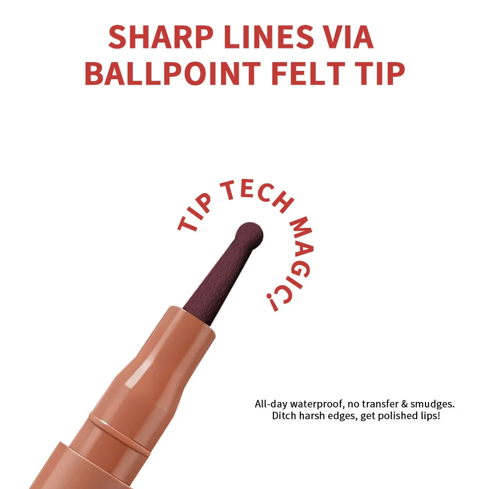 Waterproof Felt-Tip Lip Liner Stain for Sculpted Lips