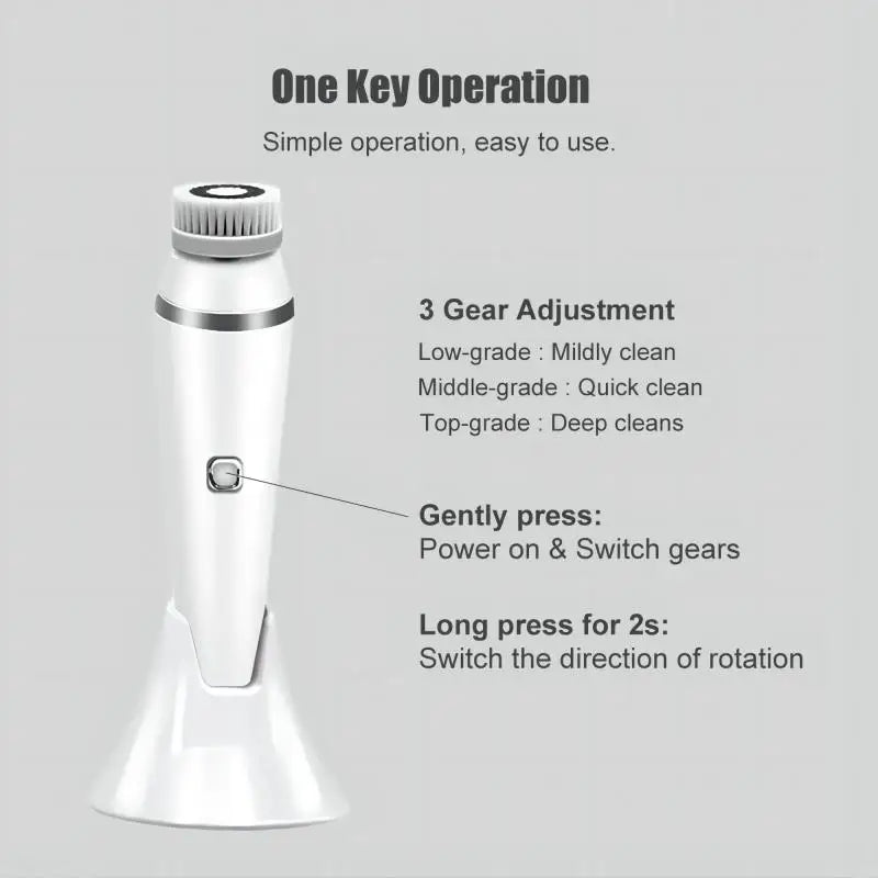 4-in-1 Electric Facial Cleansing Brush and Massager