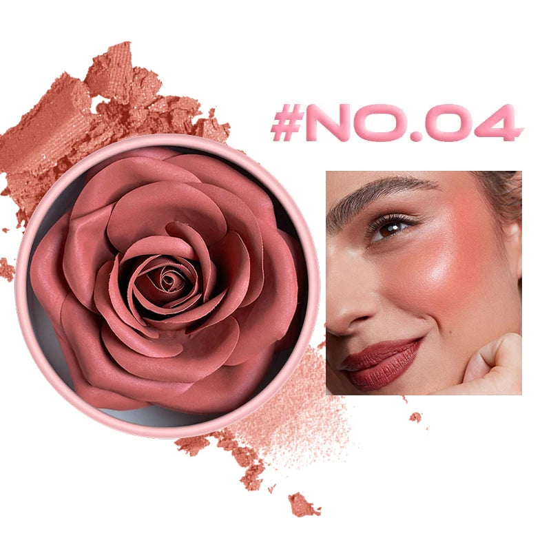 3D Rose Petal Blush Highlighter for Radiant Natural Complexion