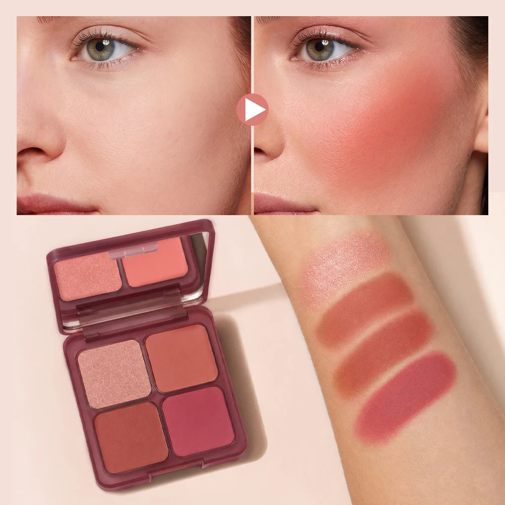 4-Shade Soft Blur Face Blush Palette - 4