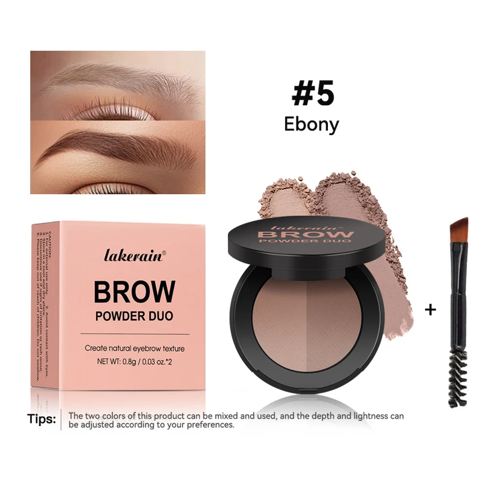 Dual-Tone Eyebrow Powder Palette with Brush - 21