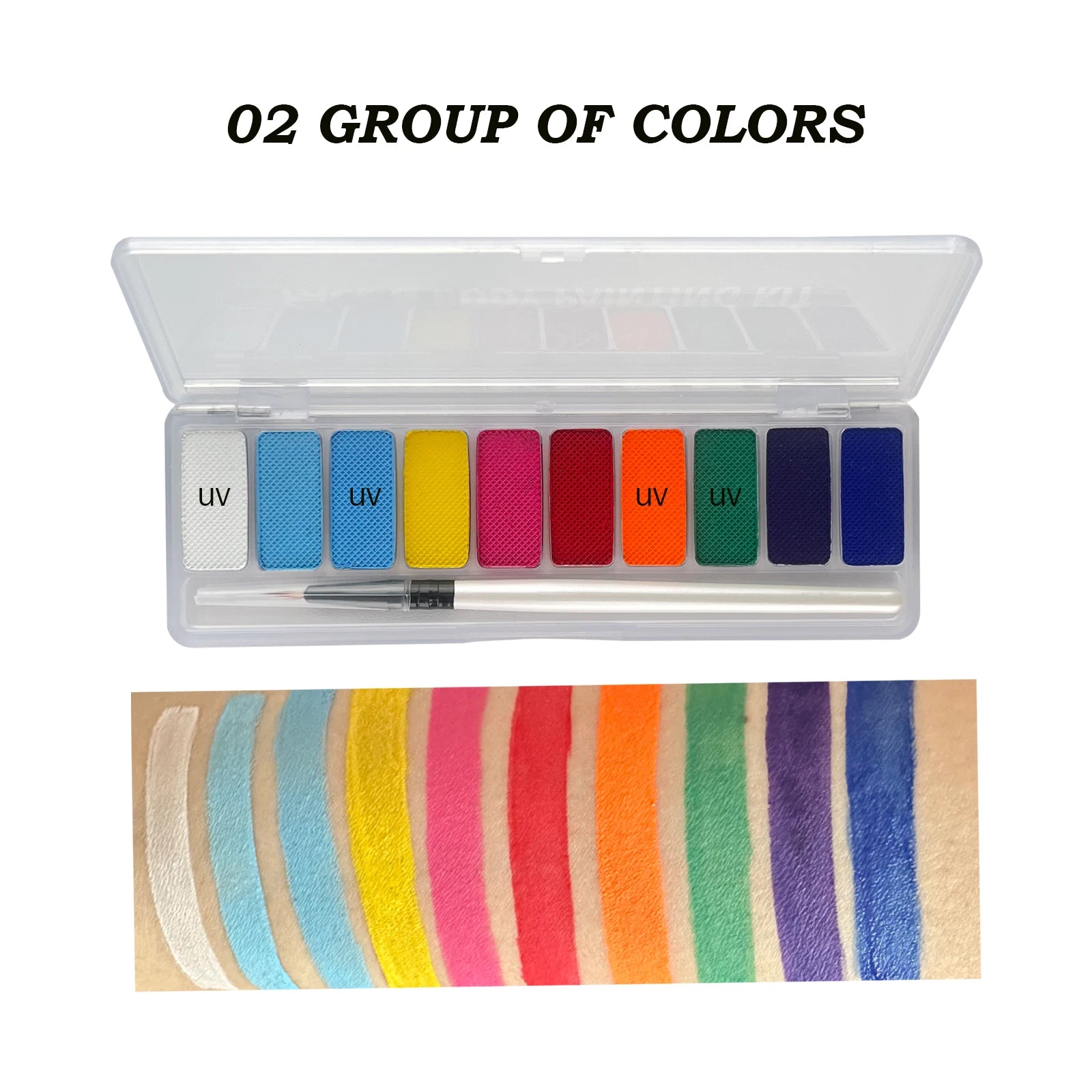 10-Color Neon UV Glow Face and Body Paint Palette - 14