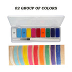10-Color Neon UV Glow Face and Body Paint Palette