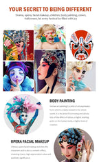 Professional 12-Color Face and Body Painting Kit with Setting Powder