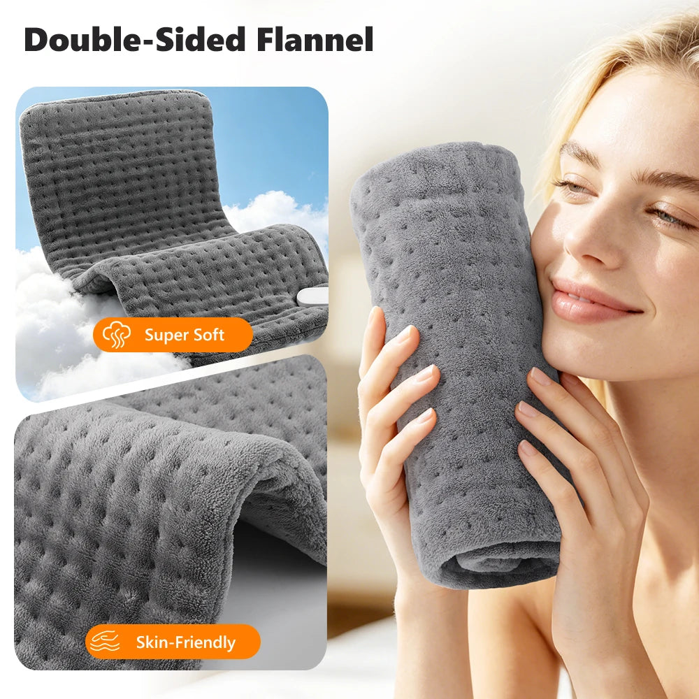 Electric Flannel Heating Pad for Pain Relief and Muscle Relaxation