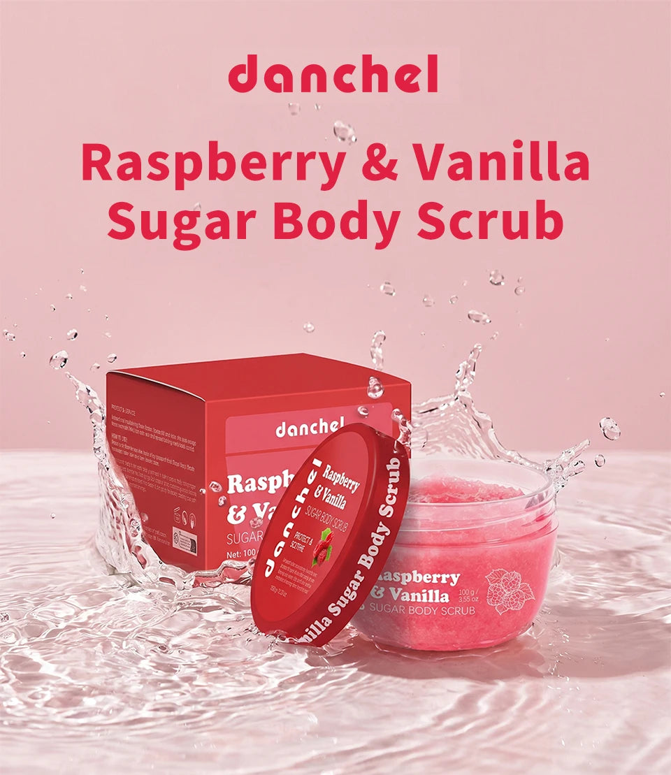 Raspberry Vanilla Sugar Body Scrub for Smooth Exfoliated Skin - 7
