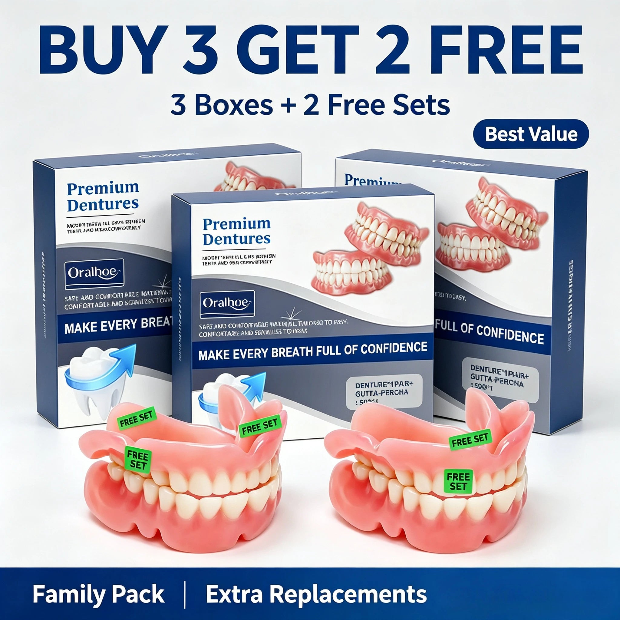 Instant Snap-On Silicone Dentures for Natural Smile - 7