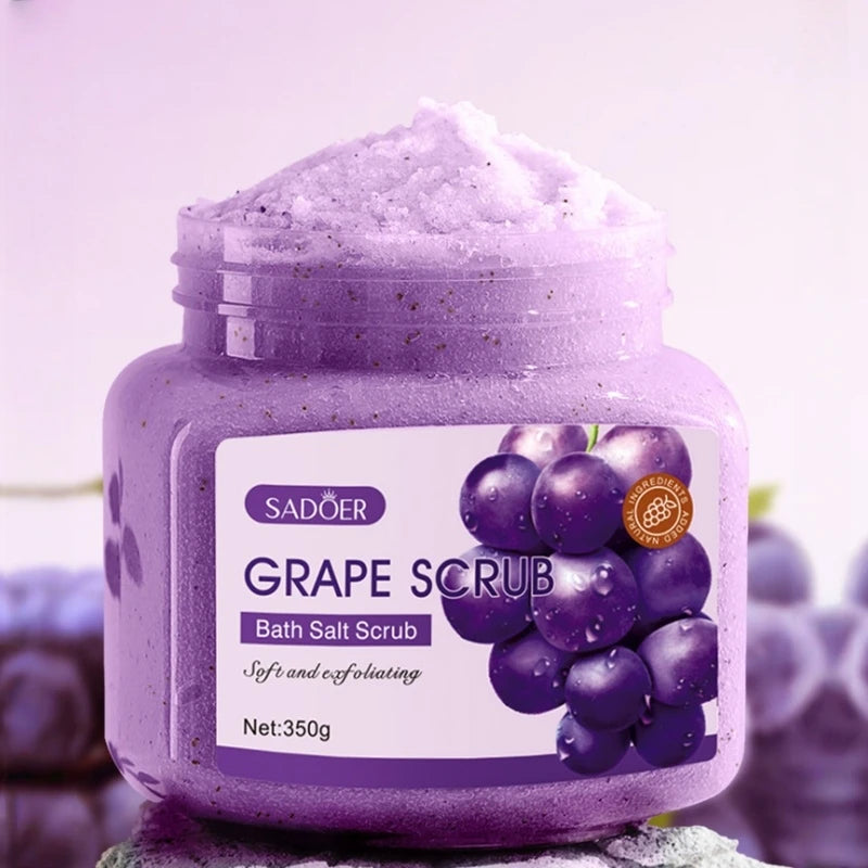 Grape Exfoliating Bath Salt Scrub for Smooth Glowing Skin