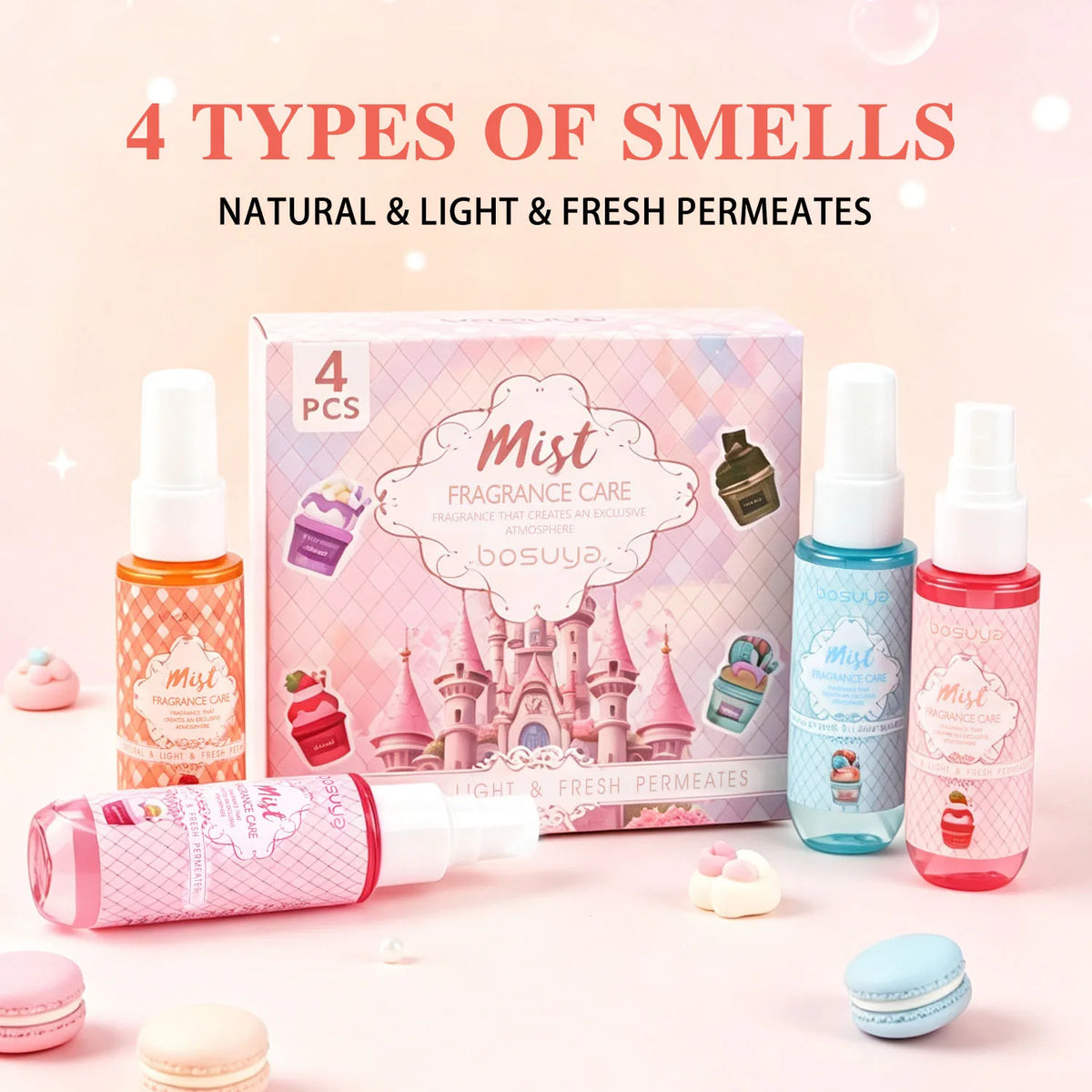 4-Piece Long-Lasting Sweet Fragrance Mist Set