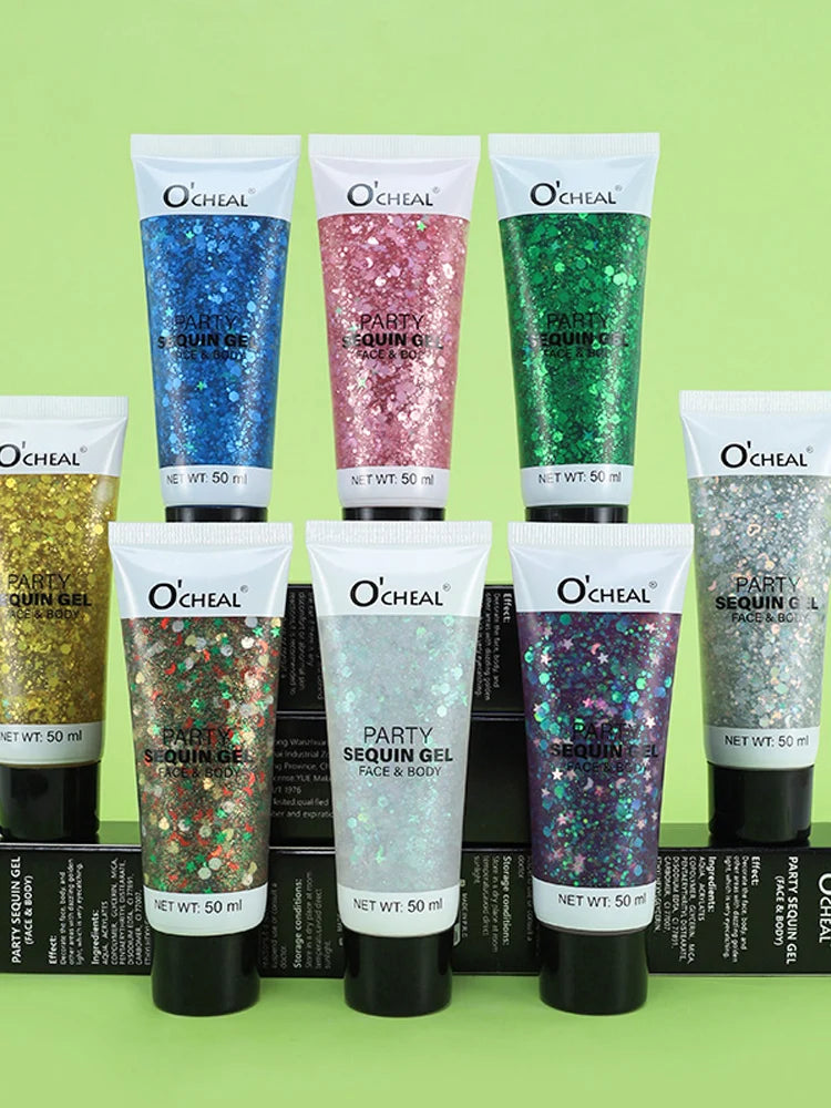 Waterproof Face and Body Glitter Sequin Gel