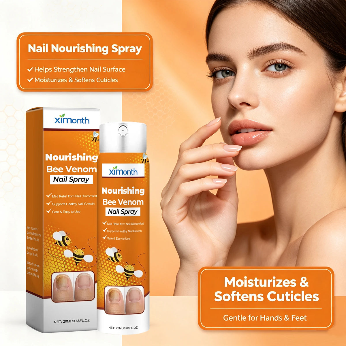 Bee Venom Nourishing Spray for Brittle and Discolored Nails