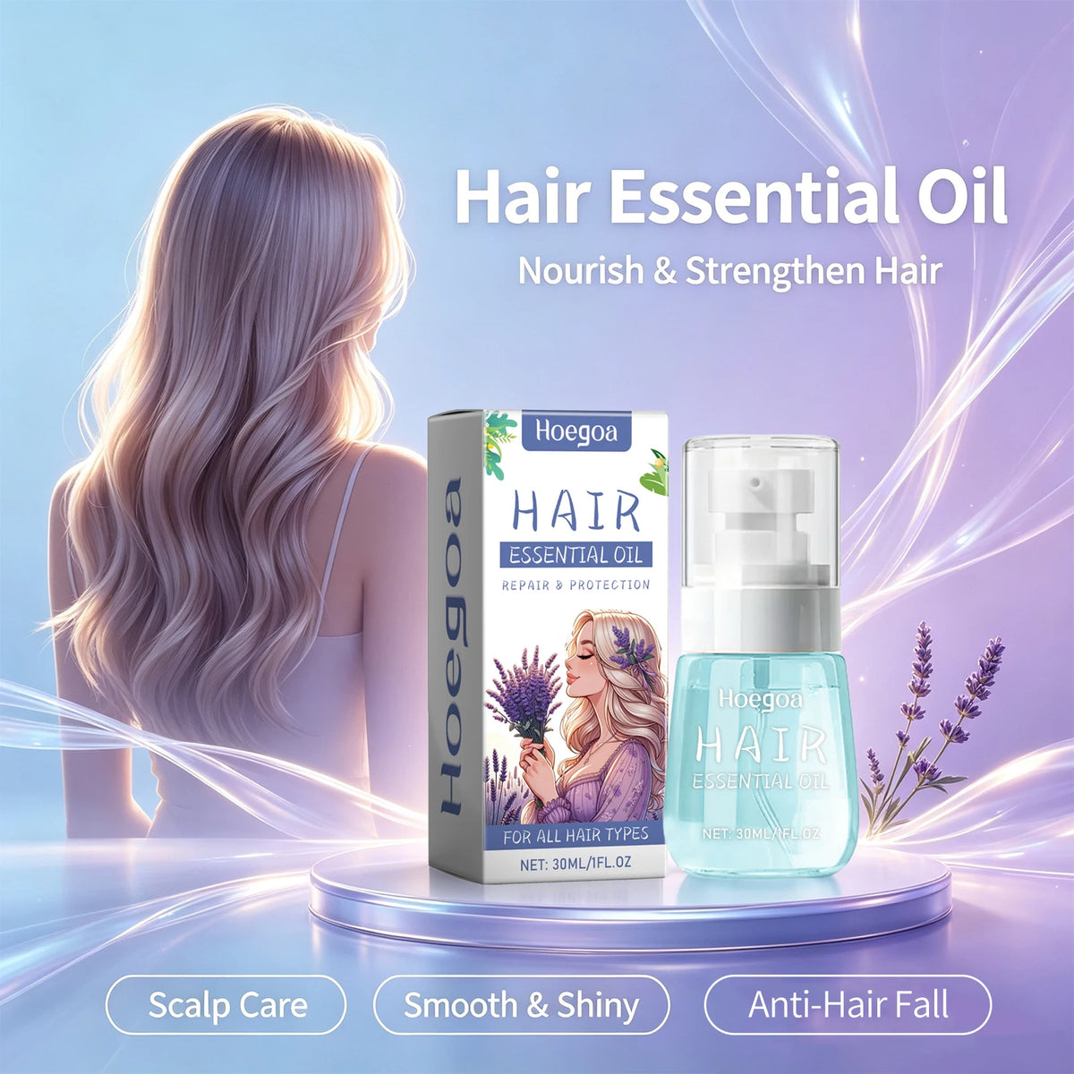 Lavender Hair Repair and Frizz Control Oil
