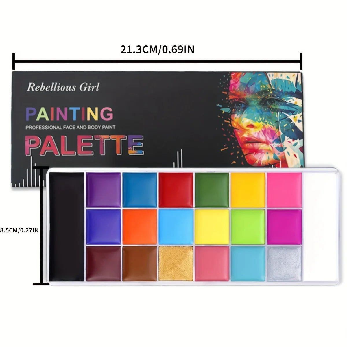 20-Color Professional Face and Body Paint Palette for Parties - 6