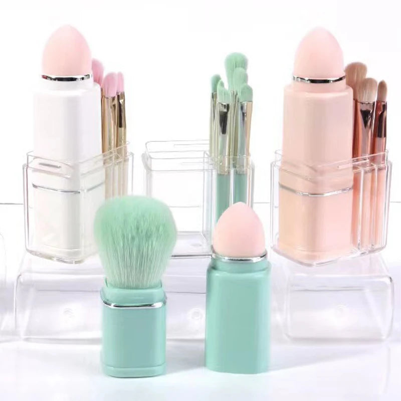 8-Piece Retractable Travel Makeup Brush Set