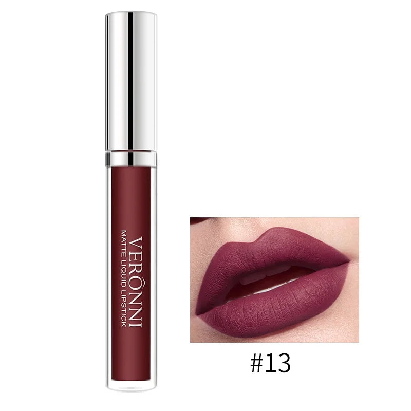 Long-Lasting Waterproof Matte Liquid Lipstick - 12