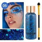 Face and Body Glitter Makeup Set with Application Brush