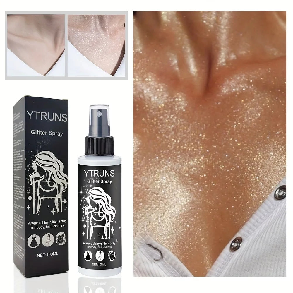 Shimmering High-Gloss Glitter Spray for Body, Hair, and Clothes - 11
