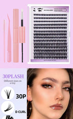 DIY Cluster Eyelash Extension Kit for Natural Wispy Look
