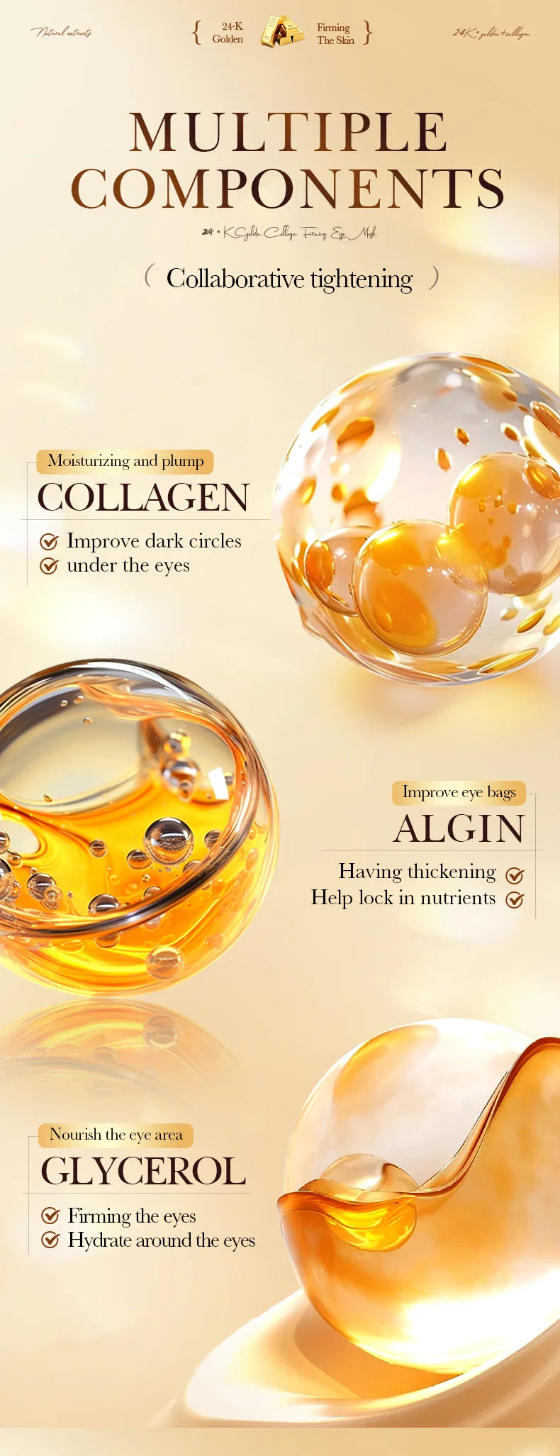 Collagen Firming Eye Masks for Puffy Eyes and Dark Circles