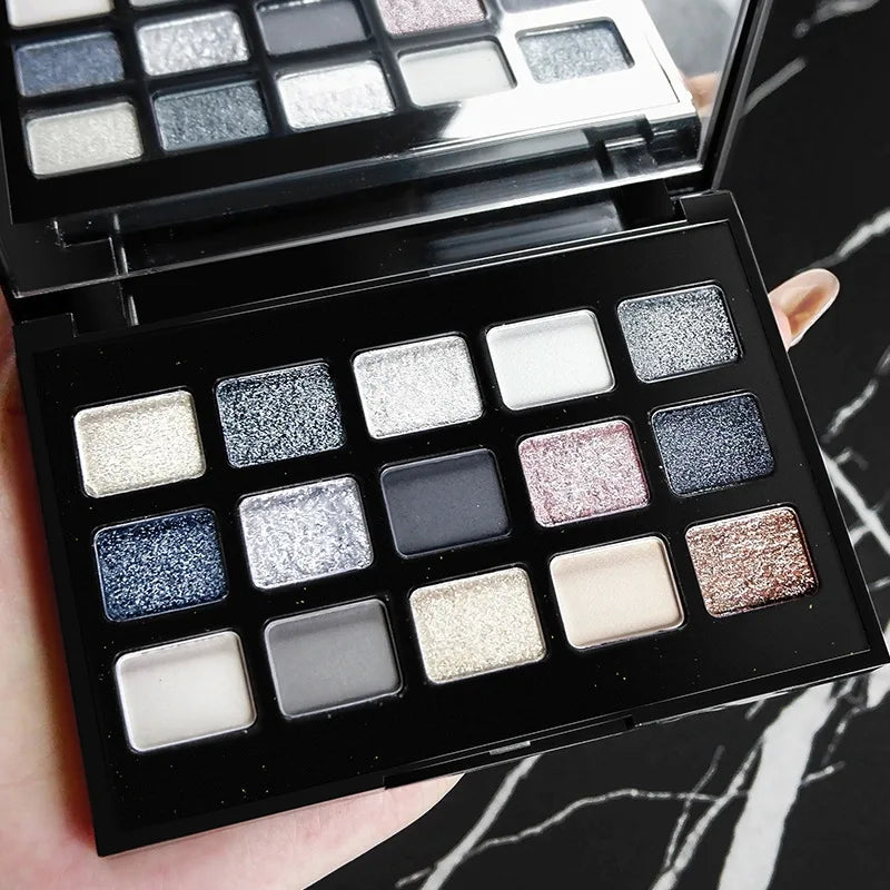 15-Color Smokey Eyeshadow Palette for Dramatic Eye Makeup