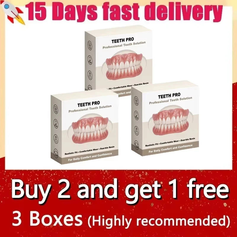 Comfortable Realistic Silicone Smile Dentures for Adults - 15