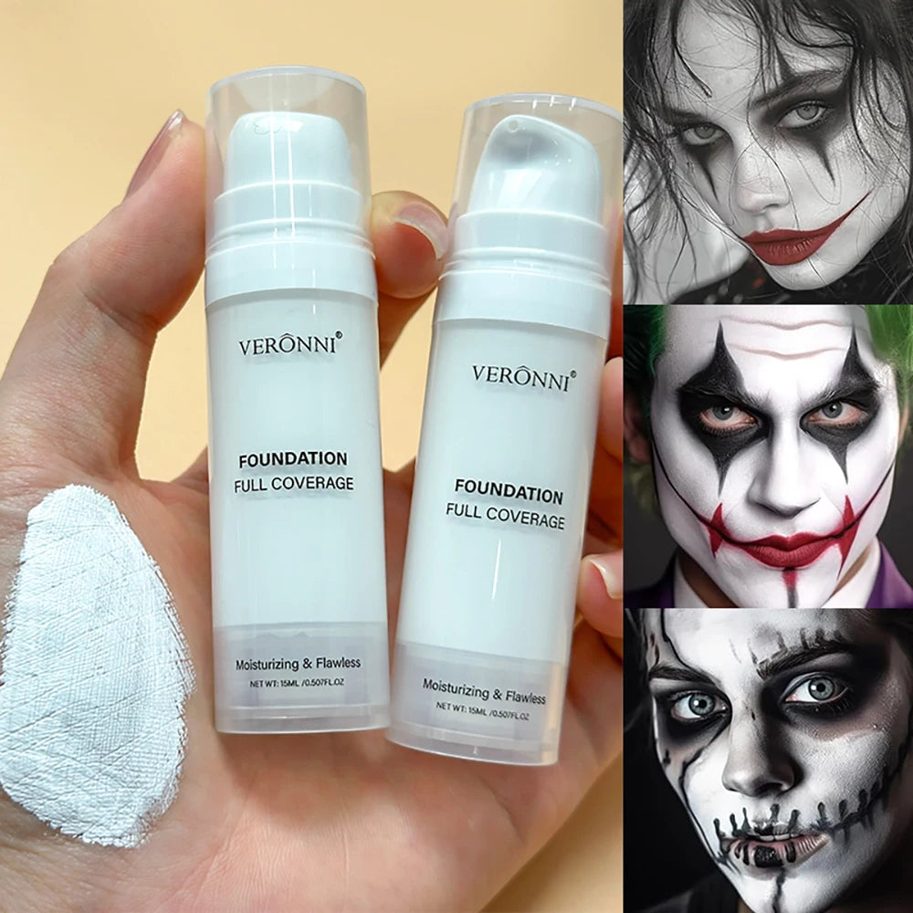Full Coverage Pure White Liquid Foundation for Cosplay and SFX Makeup