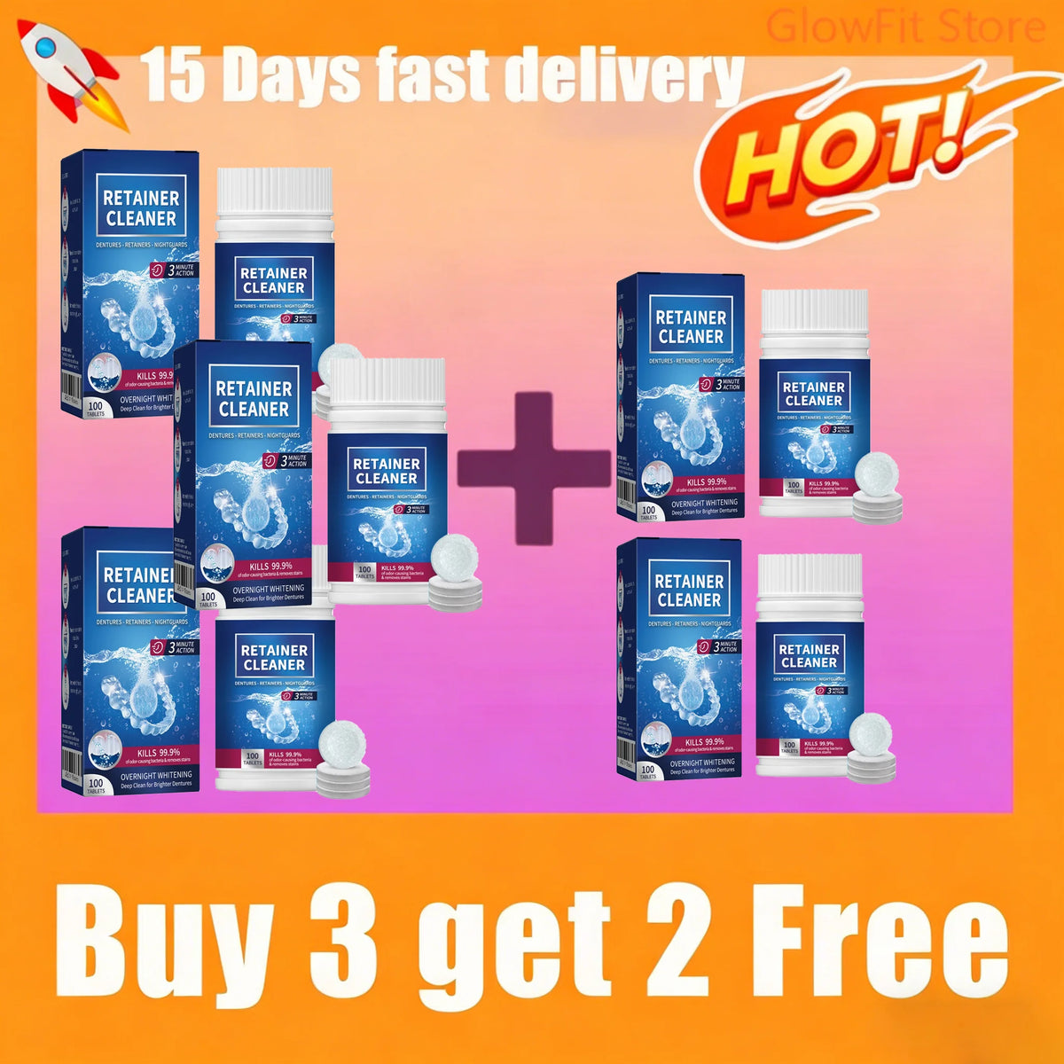 Effervescent Denture and Retainer Cleaning Tablets