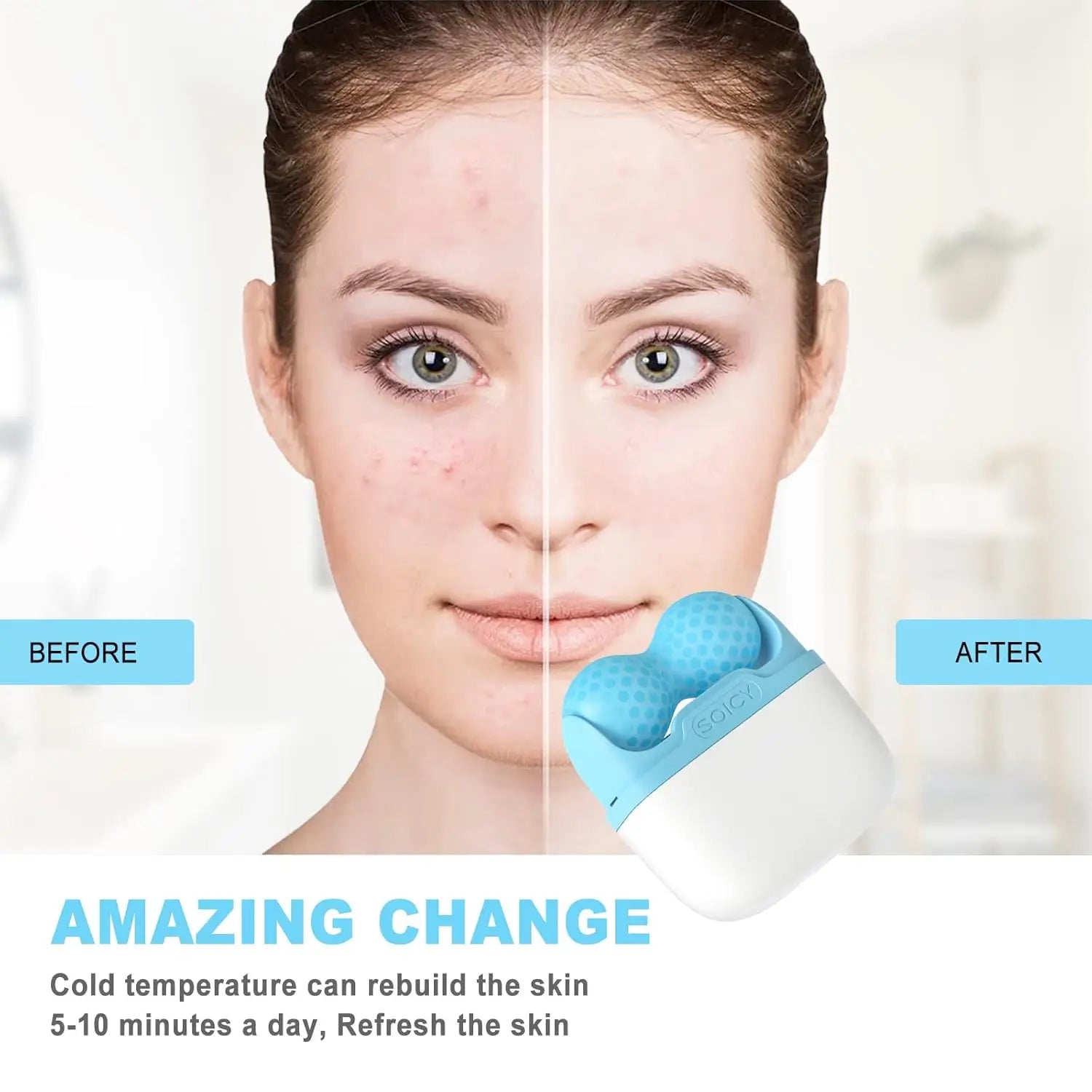Dual-Action Facial Ice Roller for Puffiness and Skin Cooling - 12