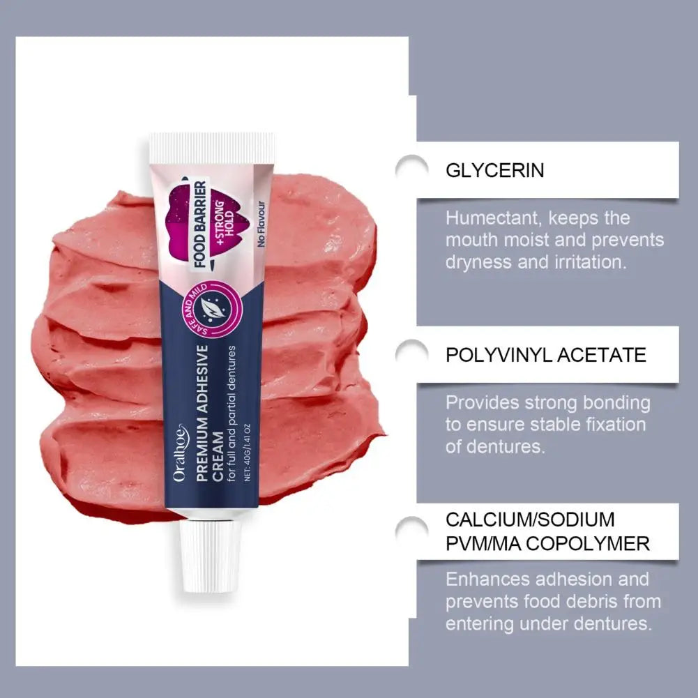 Strong Hold Denture Adhesive Cream for All-Day Comfort