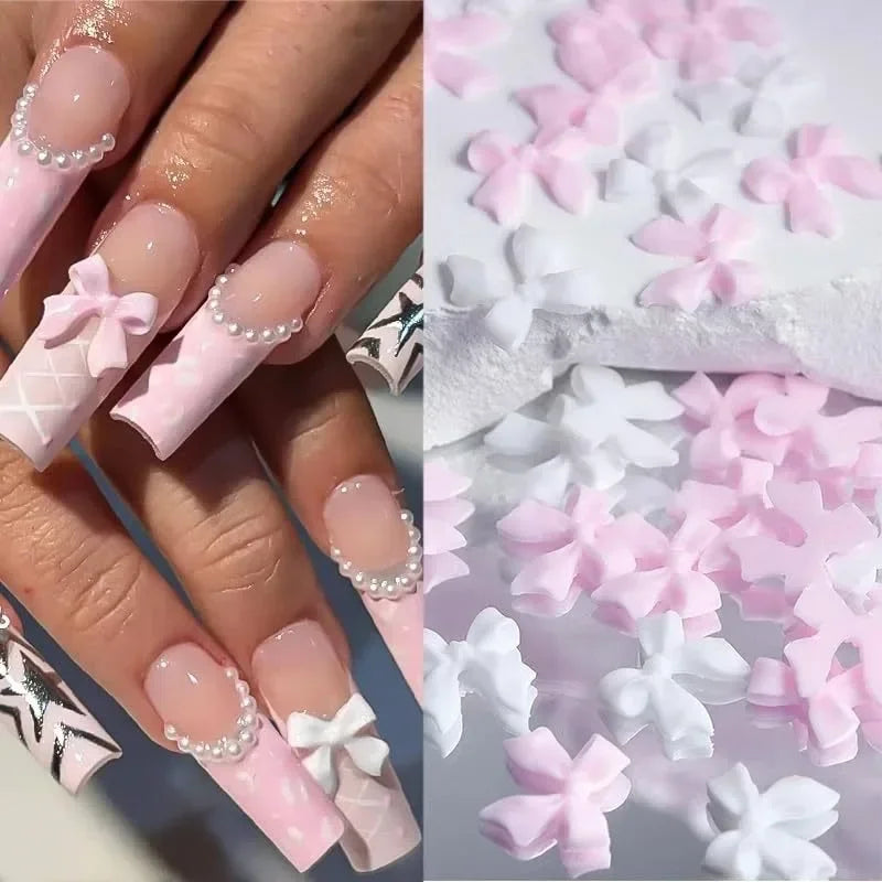 3D Bow and Flower Nail Art Decoration Set