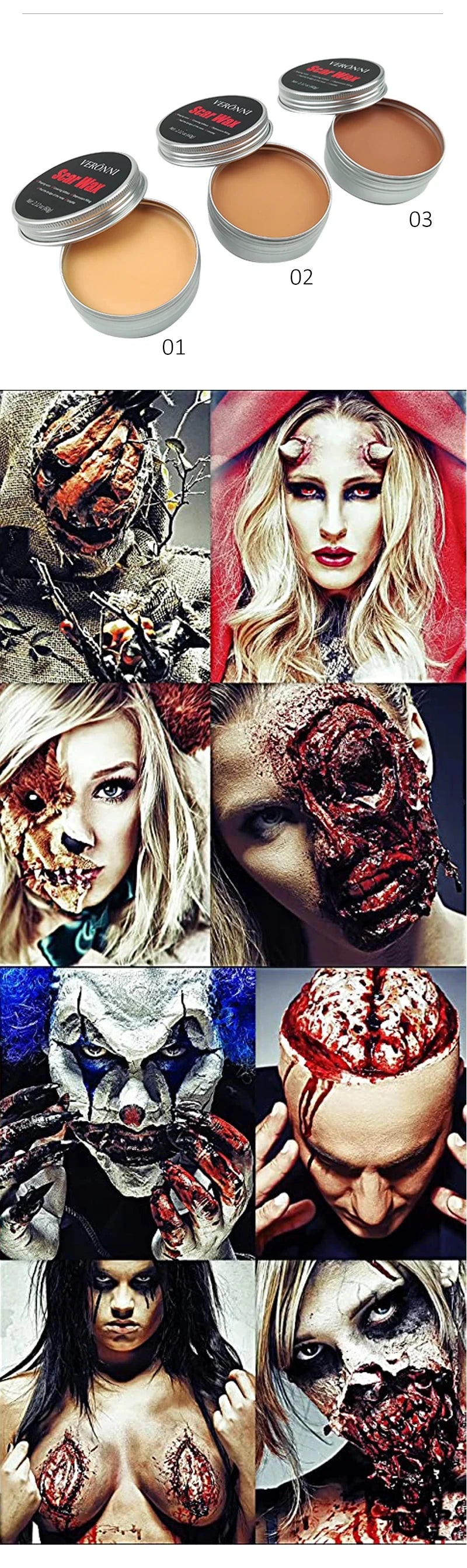 Professional SFX Scar Wax Kit for Halloween and Special Effects Makeup