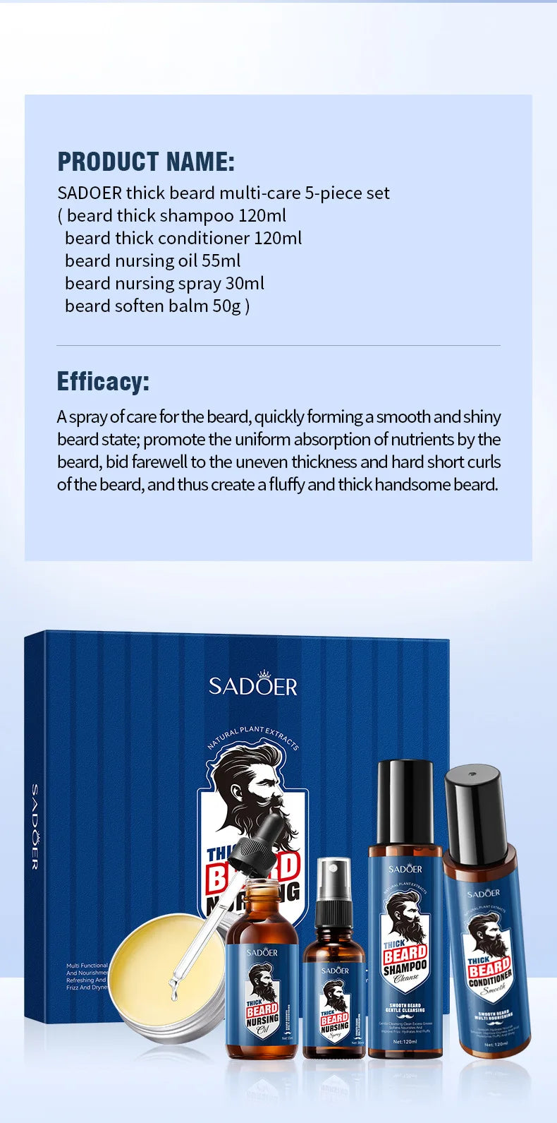 5-Piece Men's Grooming and Beard Care Set - 15