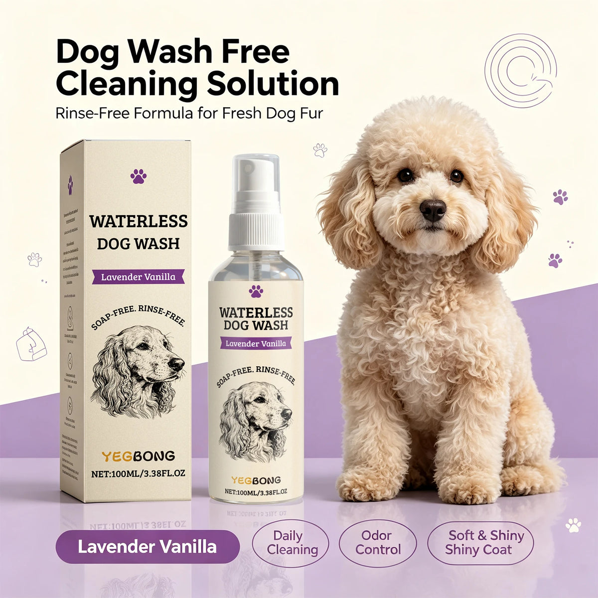 Waterless Dog Shampoo Spray for Quick Cleaning