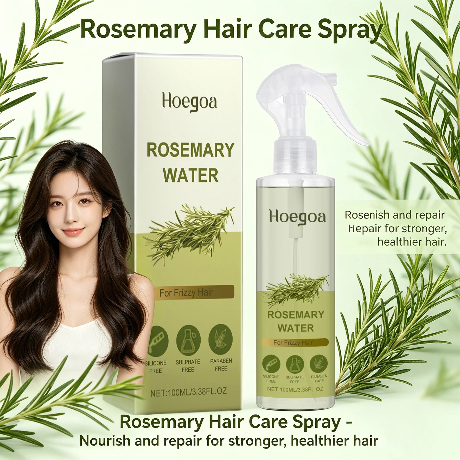 Rosemary Strengthening Hair Care Spray for Frizz Control - 2