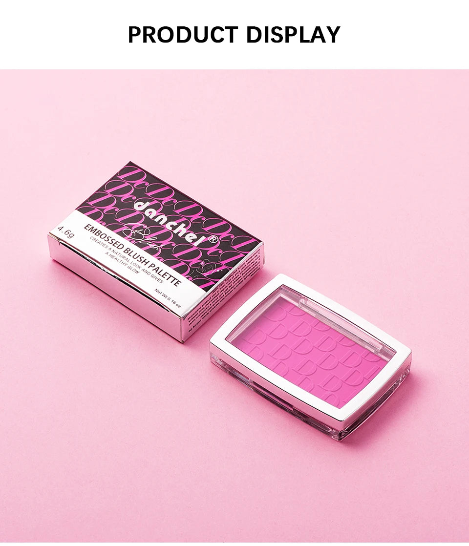 Matte Embossed Blush Palette with Professional Brush - 18