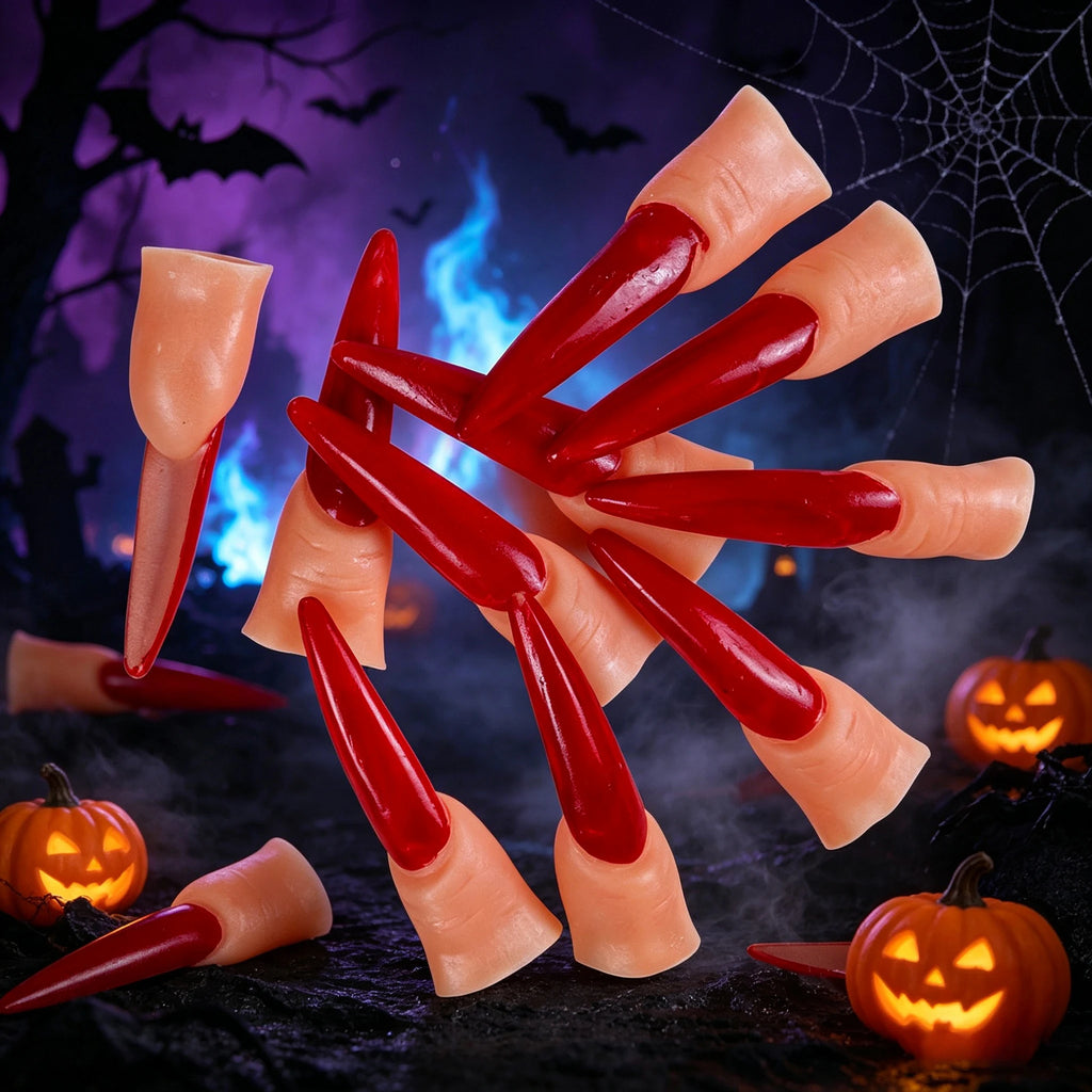 Scary Witch Claw Finger Nails for Halloween Costumes